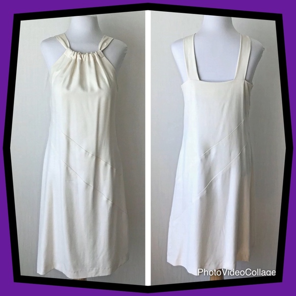 Sleeveless Ivory Shift Dress by Jean Michel - Picture 1 of 8